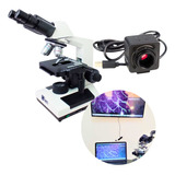 Microscópio Binocular Biológico 1600x Led +