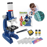 Microscópio Infantil 1200x C/ Suporte De Celular + 5 Lâminas