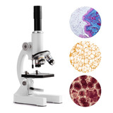Microscpio Monocular Biolgico Profissional 64x A 2400x Cor Branco