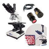 Microscópio Trinocular Plana 1600x + Camera