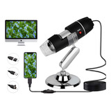 Microscópio Usb Digital 1600x Lente Acromática