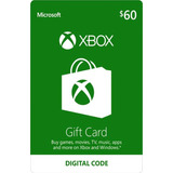 Microsoft Gift Card $60 Dólares - Cartão Xbox 360 E Xbox One