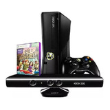 Microsoft Xbox 360 + Kinect Slim 4gb Standard Cor Matte Bla