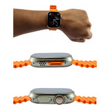 Microwear Smartwatch Ultra 9 Max Series 9 2023 C + Pulseira Cor Da Caixa Prateado Cor Da Pulseira Laranja