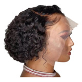 Middle Black Small Curly Short Wig