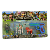 Minecraft Bonecos Colecionável E Arma Com Luz E Acessórios
