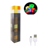 Minecraft Tocha Abajur Luminária 4 Cores Lanterna Decoração