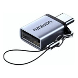 Mini Adaptador Ugreen Fêmea Usb P/ Usb Tipo-c Chaveiro