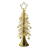 Mini Árvore De Natal Dourada Em