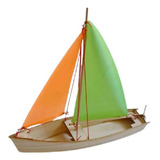Mini Barco Veleiro P/ Montar Nautimodelo Diy Madeira Casco