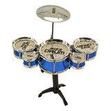 Mini Bateria Brinquedo Infantil 5 Tambores 1 Prato Baquetas