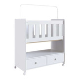 Mini Berço Branco C/ Gavetas E Colchão Completa Móveis