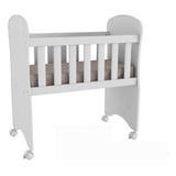 Mini Berço Moisés C/rodízios Colchão Mdf Branco Brilho