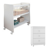 Mini Berço Rubi Com Cômoda Infantil Peternella Quarto Bebê