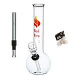 Mini Bong De Vidro 14cm + Seda De Vidro Reutilizavel Lavavel