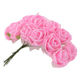 Mini Buquê Rosa Flores Artificial Eva 12 Buquês 144 Unidades