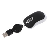 Mini Cabo Retrátil Usb Wired Mouse Travel Optical