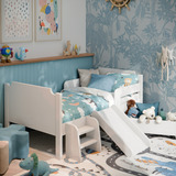 Mini Cama Infantil Montessoriana Com Escorregador E Báu Organizador Para Quarto De Criança Menino E Menina