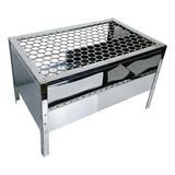 Mini Churrasqueira Pequena Reforçada Portátil Inox A Carvão