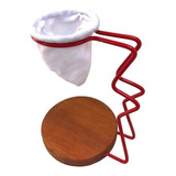 Mini Coador De Café De Pano Individual Com Suporte Esmaltado