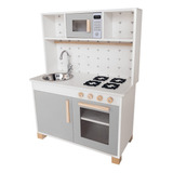 Mini Cozinha Mdf Infantil Completa Frete Gratis Cinza
