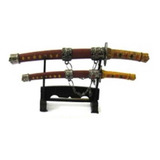 Mini Espada Katana Enfeite De Mesa Com 2 Peças 