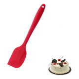 Mini Espátula Silicone Cabo Maciço Vermelha Colher Pão Duro