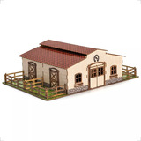 Mini Estábulo Brinquedo Fazendinha Mdf Adesivado