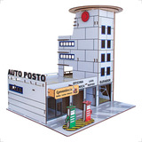 Mini Estacionamento Posto De Combustível Mdf