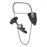 Mini Faca Push T Dagger Caveira Fulltang Lâmina 3 Em 1
