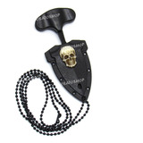 Mini Faca Push T Dagger Fulltang Caveira Na Bainha
