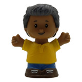 Mini Figura Menino Moreno Camisa Amarela Little People