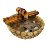 Mini Fonte Agua Cascata Feng Shui Mesa Bambu Decorativa 19cm