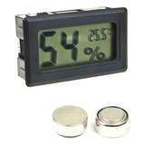 Mini Higrômetro Temperatura E Umidade Com Baterias - Preto