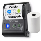 Mini Impressora Portátil Bluetooth Térmica 58 Celular Pedido