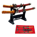 Mini Katana 2 Espada Sabre Abre Carta Samurai Wakizashi Ninj
