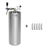 Mini Keg Barril Inox Chopp 10l + Torneira Italiana + Reg Co2