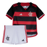 Mini Kit Conjunto Flamengo 1 24/25 Camisa + Short Infantil 