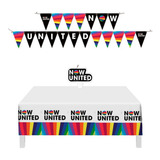 Mini Kit Festa Now United Banda Pop Vela Faixa E Toalha Mesa