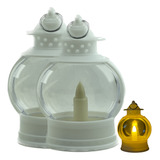 Mini Lamparina Lampiãoc/ Vela Artificial Decorativa Kit C/2