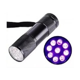 Mini Lanterna 9 Led Uv Luz Negra Detecção Notas Com Pilhas