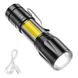 Mini Lanterna Tática Led Com Carregamento Usb E Zoom