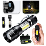 Mini Lanterna Tática Led Usb Forte Recarregável Profissional