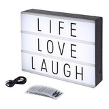Mini Letreiro Quadro Led Light Box Cinema 96 Letras Numero