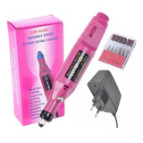 Mini Lixa Elétrica Para Unhas Gel Acrigel Fibra Rosa