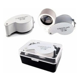 Mini Lupa 40 X 25mm Com Ourives Led Joalheiro Relojoeiro 