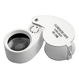 Mini Lupa De Bolso Aumento 40x Gota Em Inox Com Luz De Led