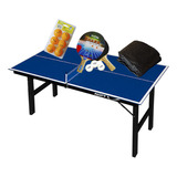 Mini Mesa Ping Pong 1003 Klopf + Kit 5055 + 6 Bol. L. + Capa