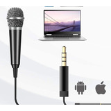 Mini Microfone Celular Portátil Estéreo Karaoke Cel Pc Lap *