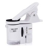 Mini Microscópio 60x Bolso Led Lupa Celular Lupa (10 Unids) 